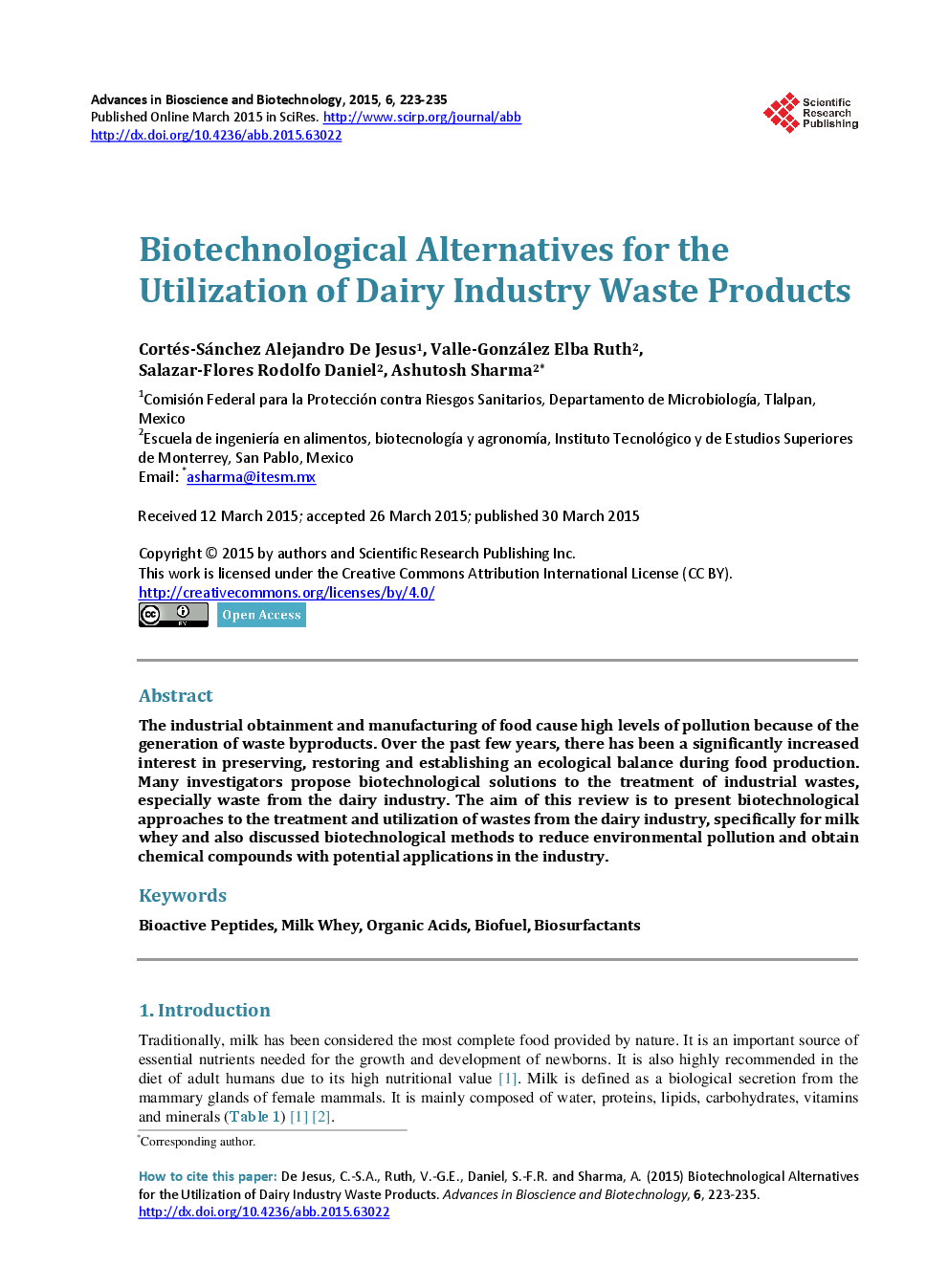 Biotechnological Alternatives For The Utilization Of Dairy Industry Waste Products - Page 2