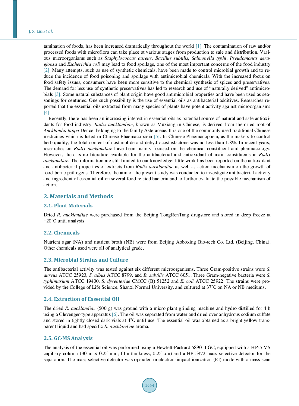 Chemical Composition, Antibacterial Activity Of The Essential Oil From Roots Of Radix Aucklandiae Against Selected Food-Borne Pathogens - Page 3