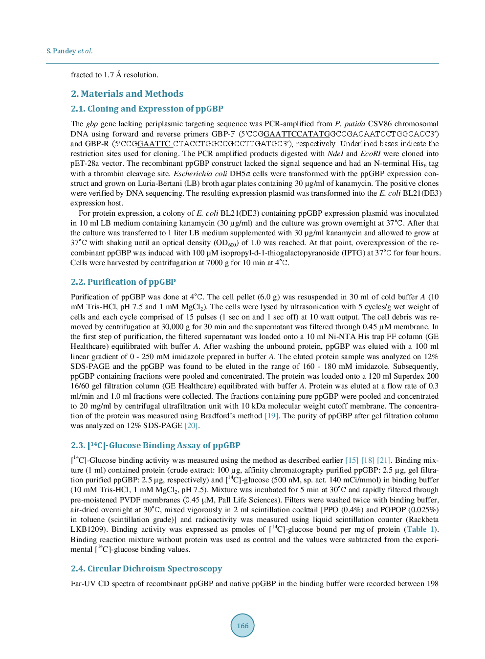 Cloning, Purification, Crystallization And Preliminary X-Ray Diffraction Studies Of Periplasmic Glucose Binding Protein Of Pseudomonas Putida CSV86 - Page 4