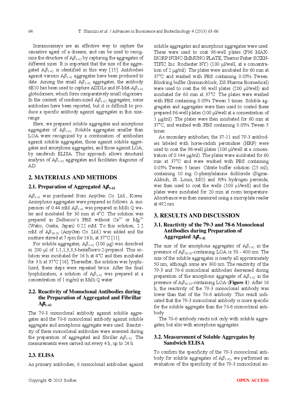 Combination Of Specific Monoclonal Antibodies Allow Identification Of Soluble Aggregates Of Aβ1-42 By Sandwich ELISA - Page 3