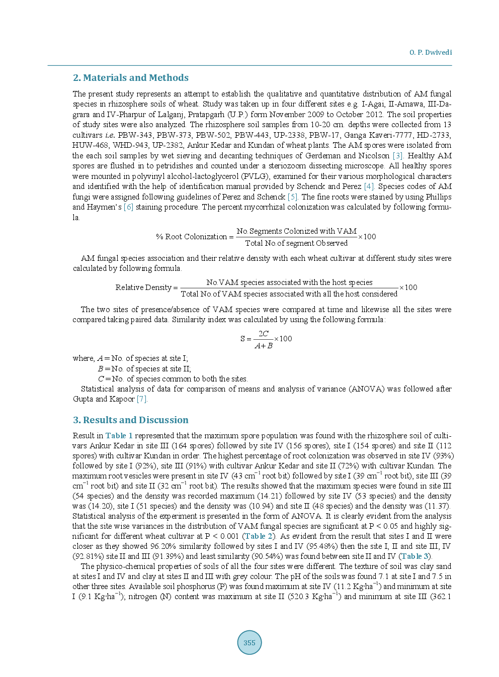 Distribution And Association Of Arbuscular Mycorrhizal Fungi in Different Cultivars Of Wheat From Lalganj Pratapgarh District Of Utter Pradesh, India - Page 4