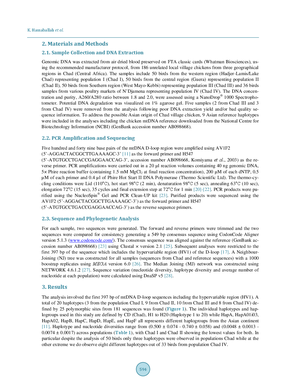 Diversity And Origin Of Indigenous Village Chickens (Gallus Gallus) From Chad, Central Africa - Page 4