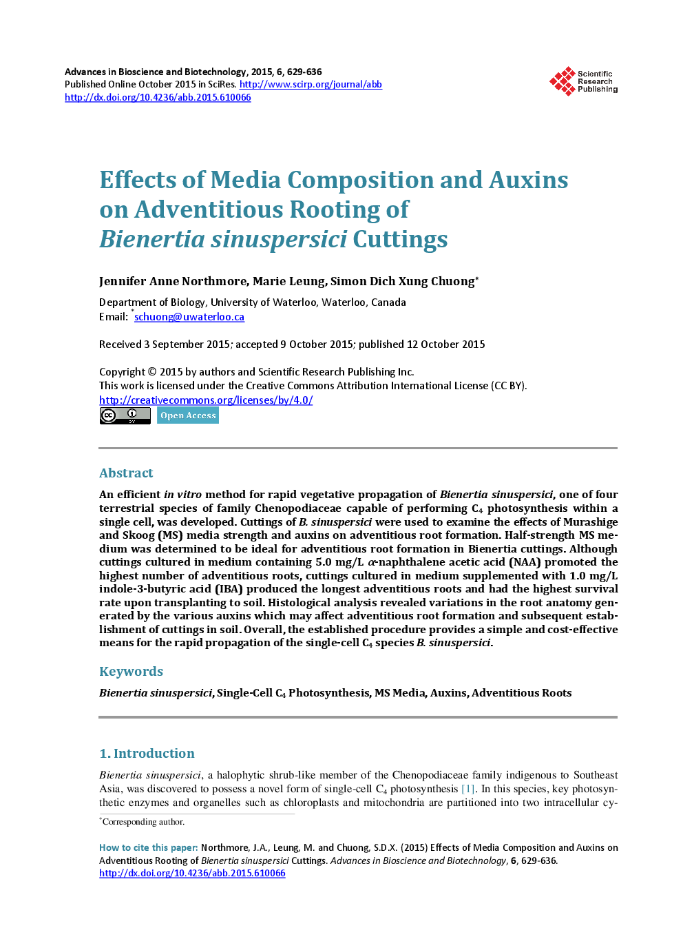 Effects Of Media Composition And Auxins On Adventitious Rooting Of Bienertia Sinuspersici Cuttings - Page 2