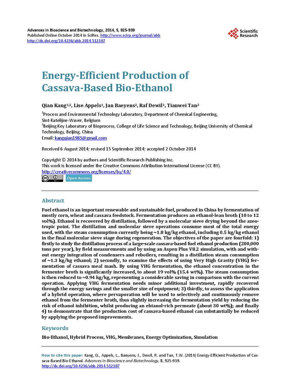 Energy-Efficient Production Of Cassava-Based Bio-Ethanol - Page 2