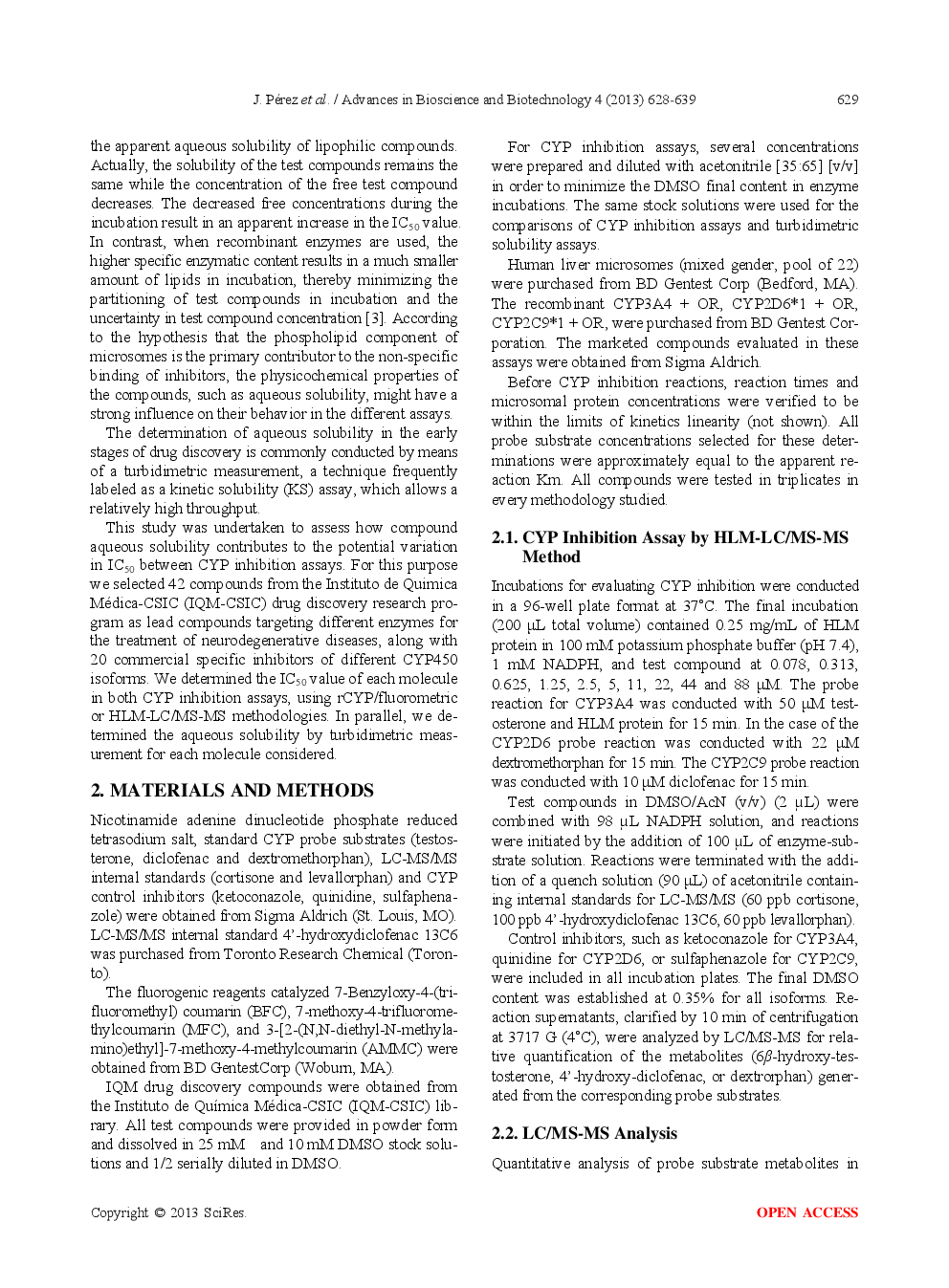 Evaluation Of The Effect Of Compound Aqueous Solubility In Cytochrome P450 Inhibition Assays - Page 3
