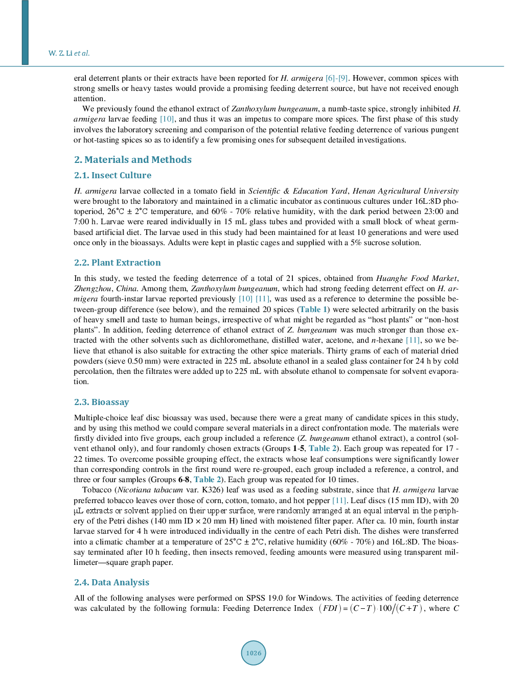 Feeding Deterrence Of Common Spices Against Helicoverpa Armigera Larvae - Page 3