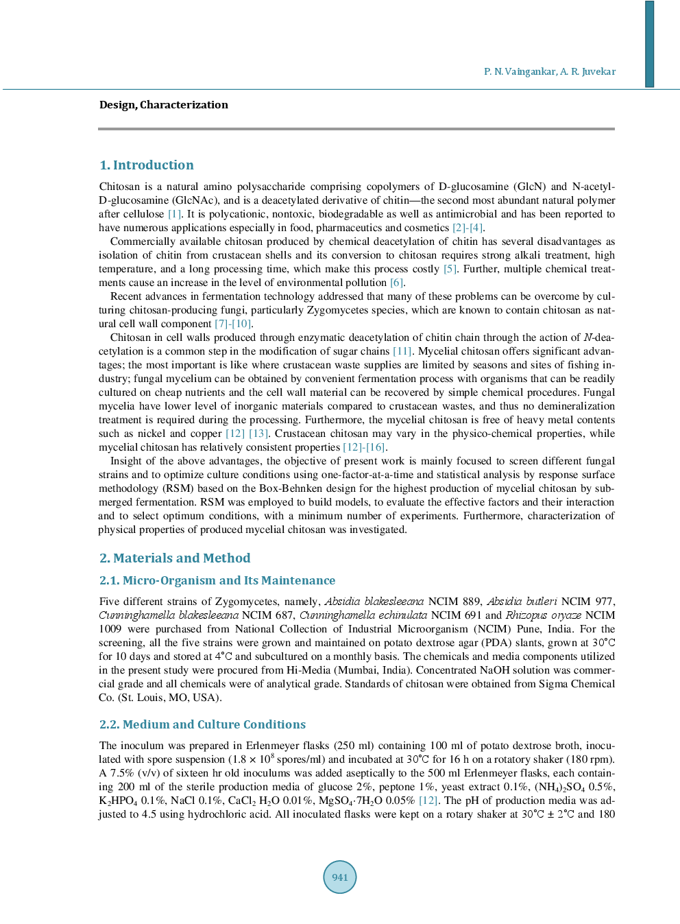 Fermentative Production Of Mycelial Chitosan From Zygomycetes: Media Optimization And Physico-Chemical Characterization - Page 3