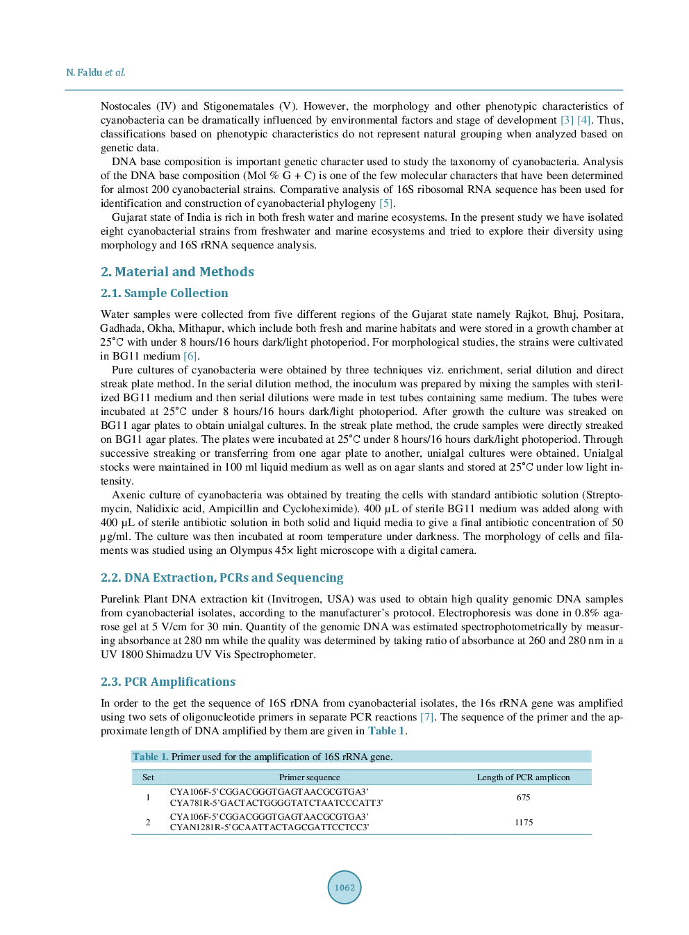 Genetic Diversity Of Marine And Fresh Water Cyanobacteria From The Gujarat State Of India - Page 3
