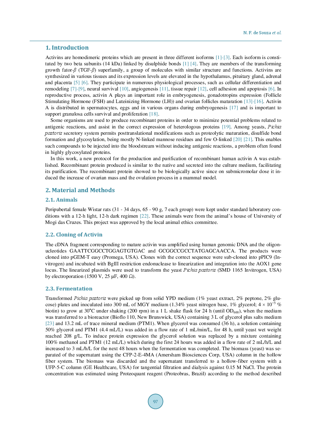 High Levels Production Of Recombinant Human Activin A-Effect Upon in Vivo Follicle Stimulation - Page 3