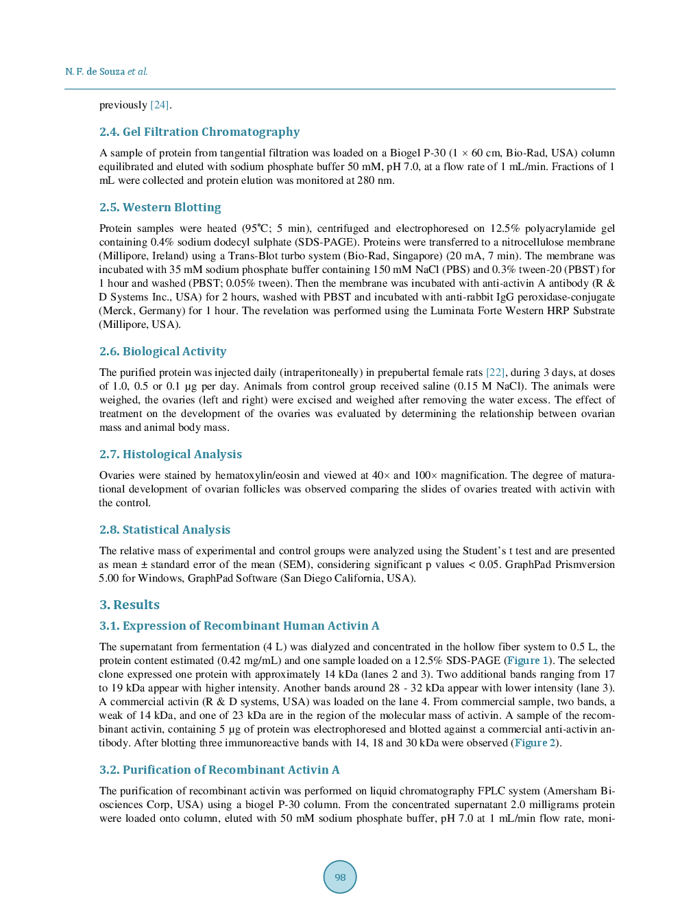 High Levels Production Of Recombinant Human Activin A-Effect Upon in Vivo Follicle Stimulation - Page 4