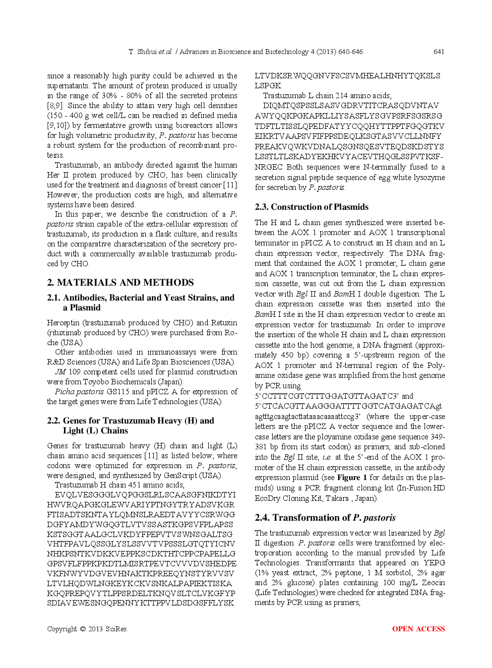 High-Level Secretory Expression, Purification, And Characterization Of An Anti-Human Her II Monoclonal Antibody, Trastuzumab, In The Methylotrophic Yeast Pichia Pastoris - Page 3