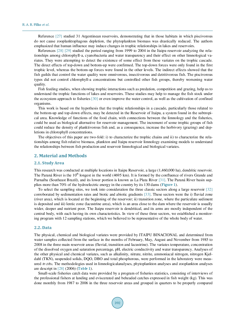 Historical Evolution Of The Trophic And Limnological Relationships In The Itaipu Reservoir: Top-Down And Bottom-Up Effects Upon Fish Production - Page 4