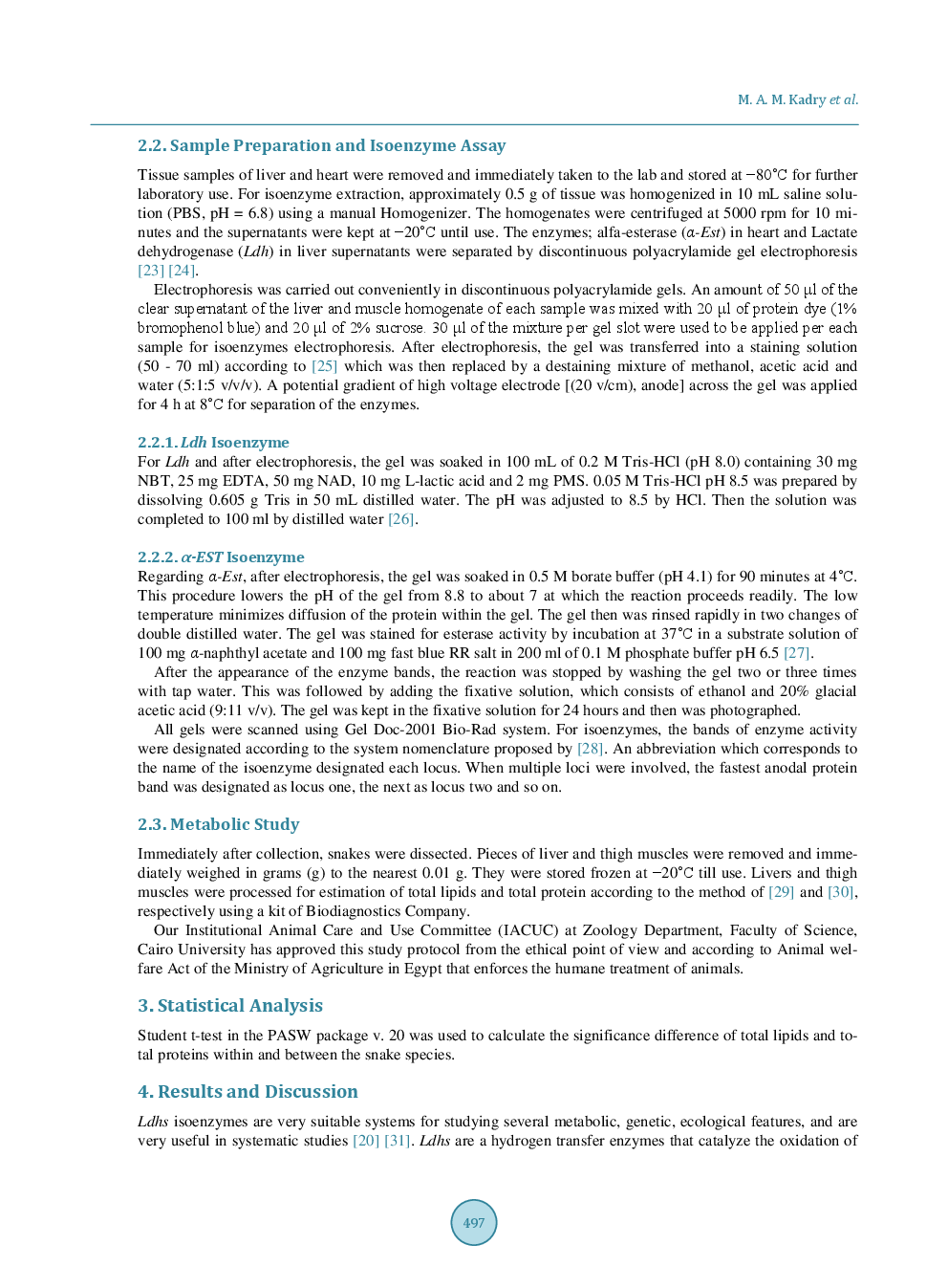 Inter-Specific Biochemical Diversity Between Echis Pyramidum And Eryx Colubrinus Inhabiting El-Faiyum, Egypt - Page 4