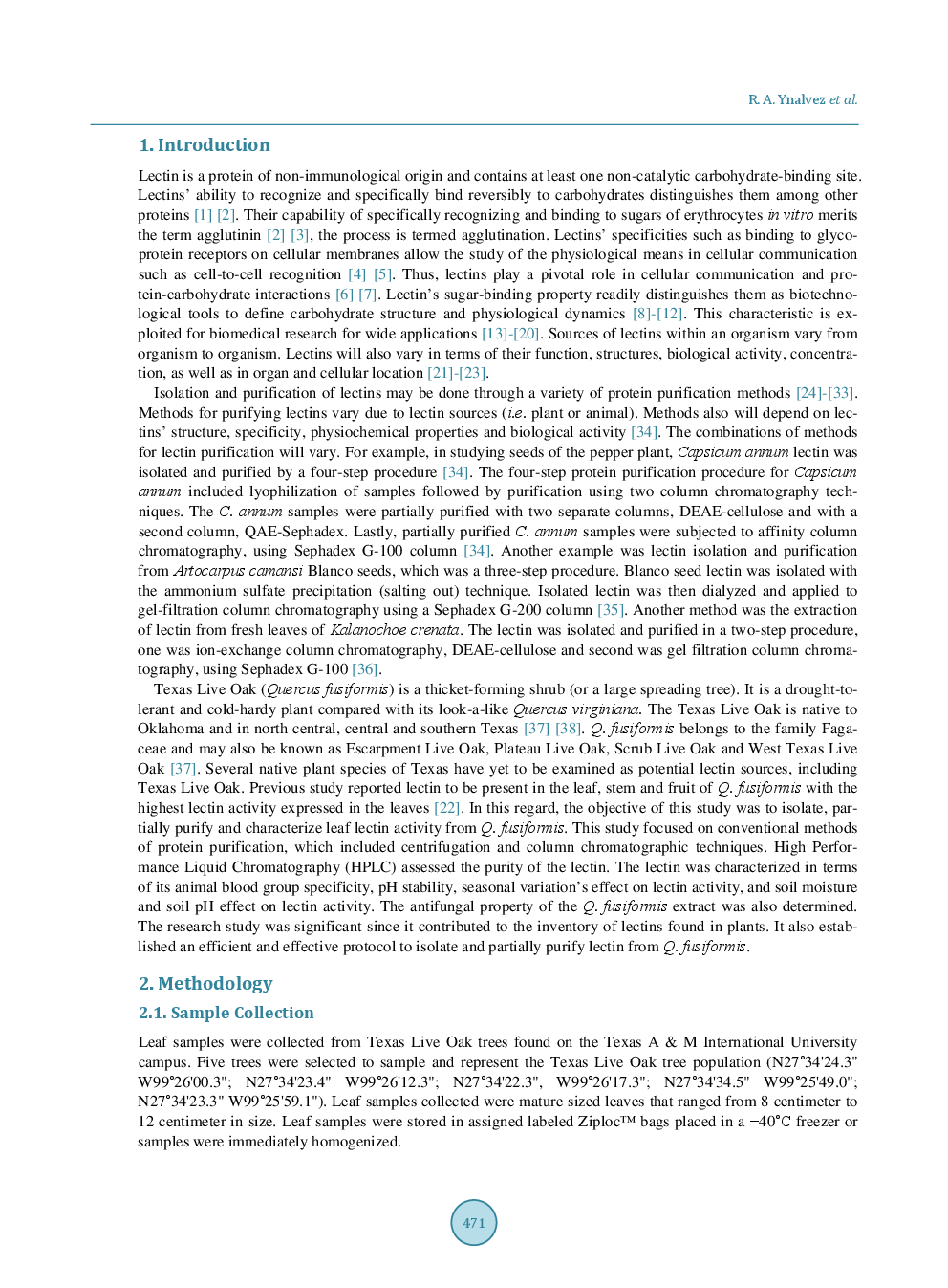 Isolation, Partial Purification And Characterization Of Texas Live Oak (Quercus Fusiformis) Lectin Ruby - Page 3