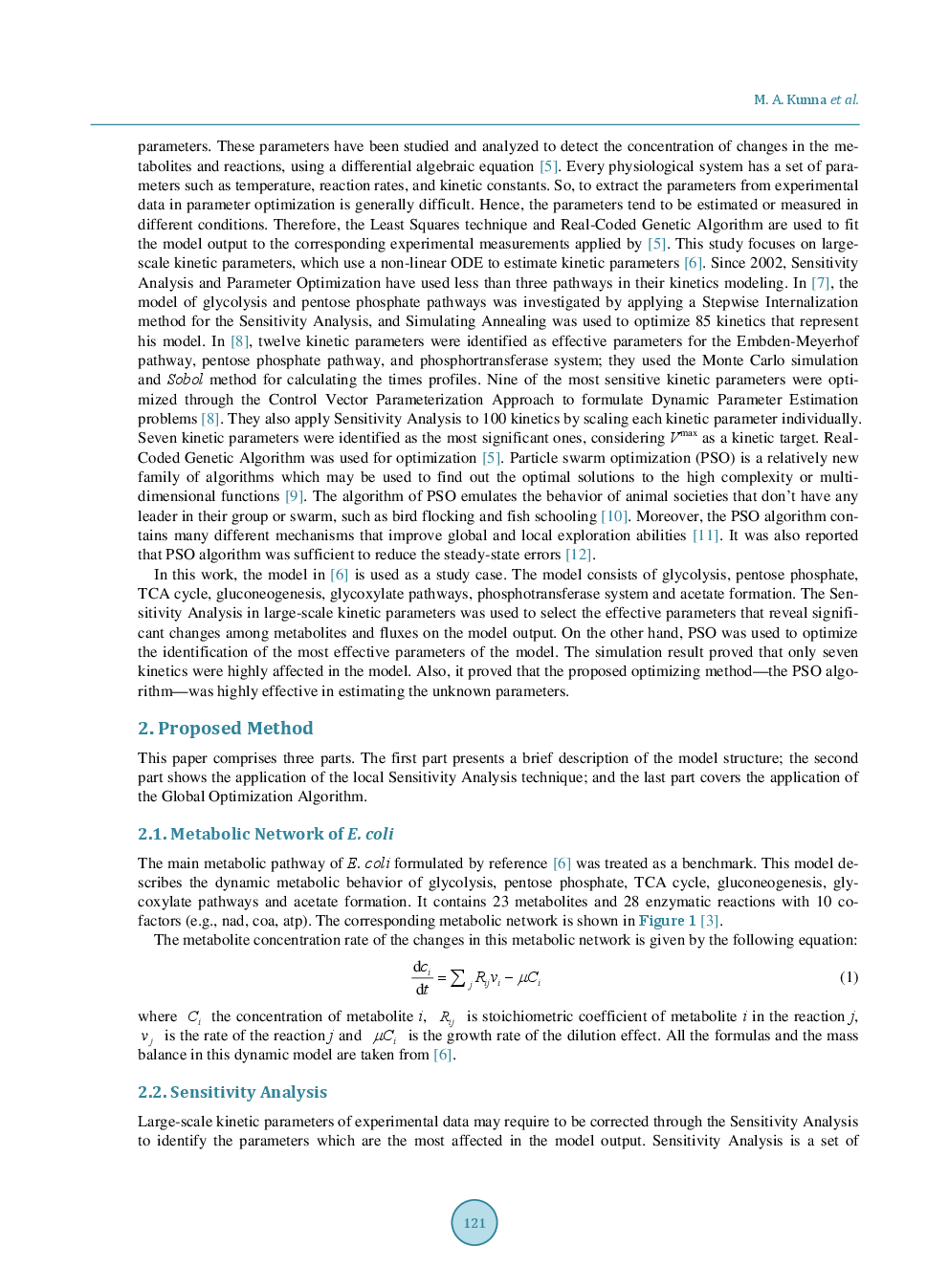 Large-Scale Kinetic Parameter Identification Of Metabolic Network Model Of E. Coli Using PSO - Page 3