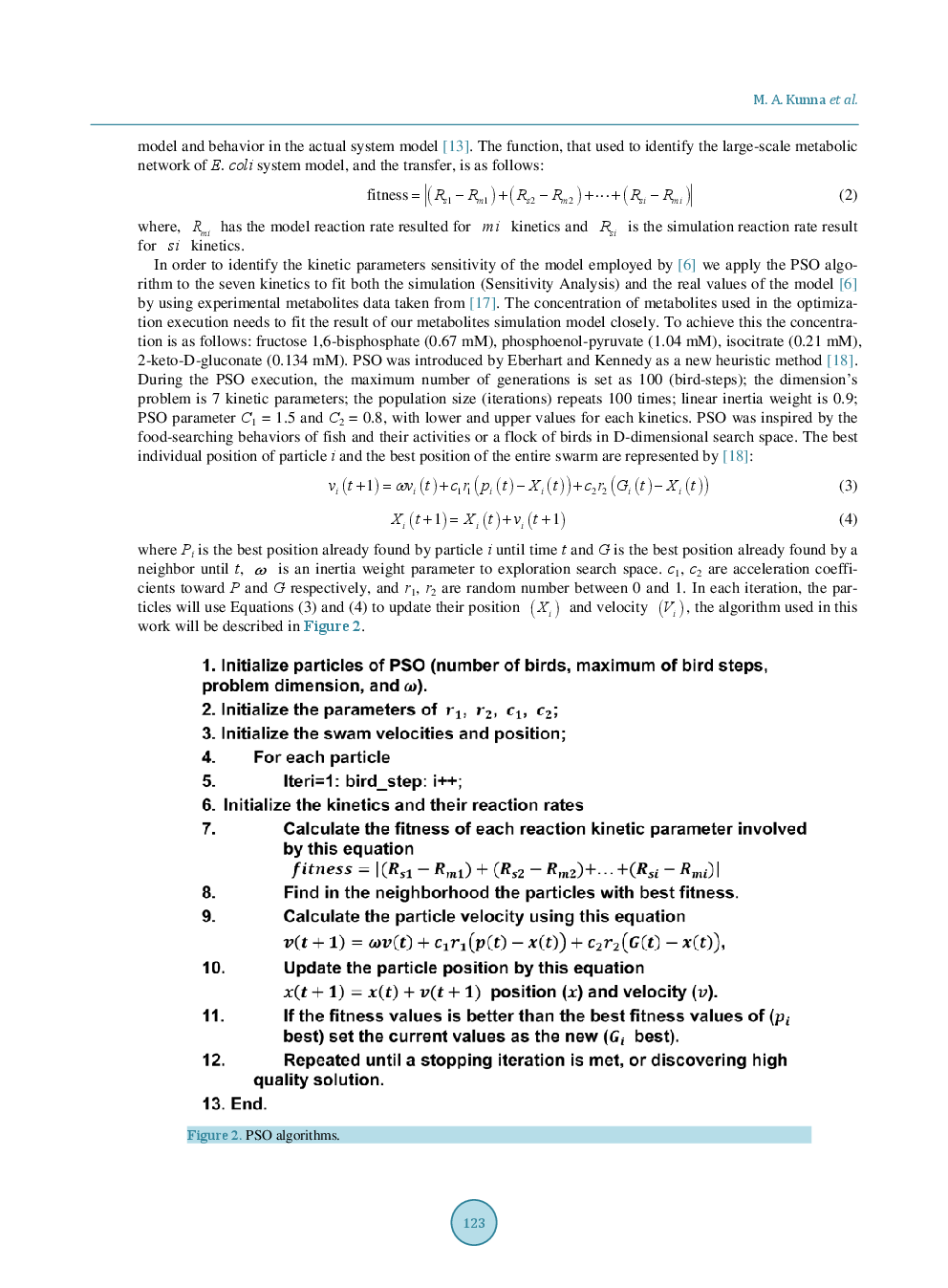Large-Scale Kinetic Parameter Identification Of Metabolic Network Model Of E. Coli Using PSO - Page 5