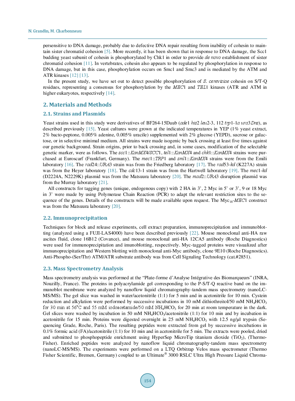 Mec1-Dependent Phosphorylation Of The Scc3 Subunit Of Cohesin During Mitosis In Budding Yeast - Page 3