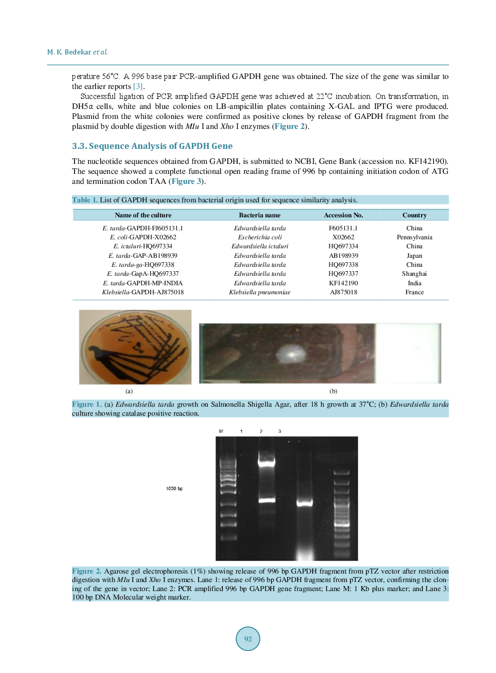 Molecular Characterization Of Glyceraldehyde-3-Phosphate Dehydrogenase (GAPDH) Gene Of Field Isolate Of Edwardsiella Tarda - Page 5