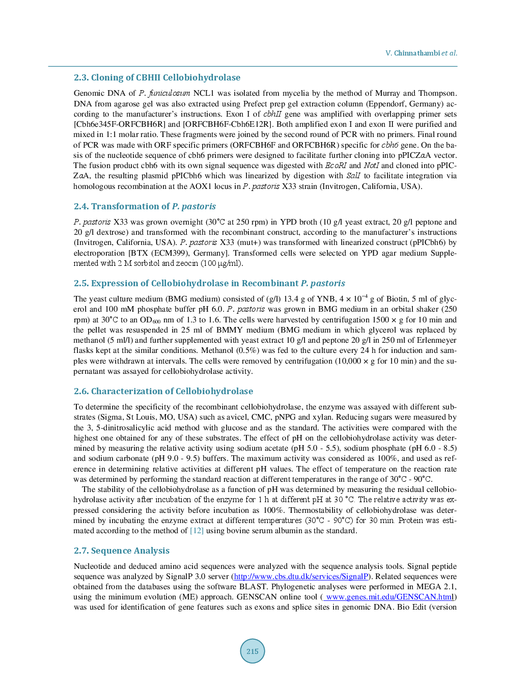 Molecular Cloning And Expression Of A Family 6 Cellobiohydrolase Gene CbhII From Penicillium Funiculosum NCL1 - Page 4