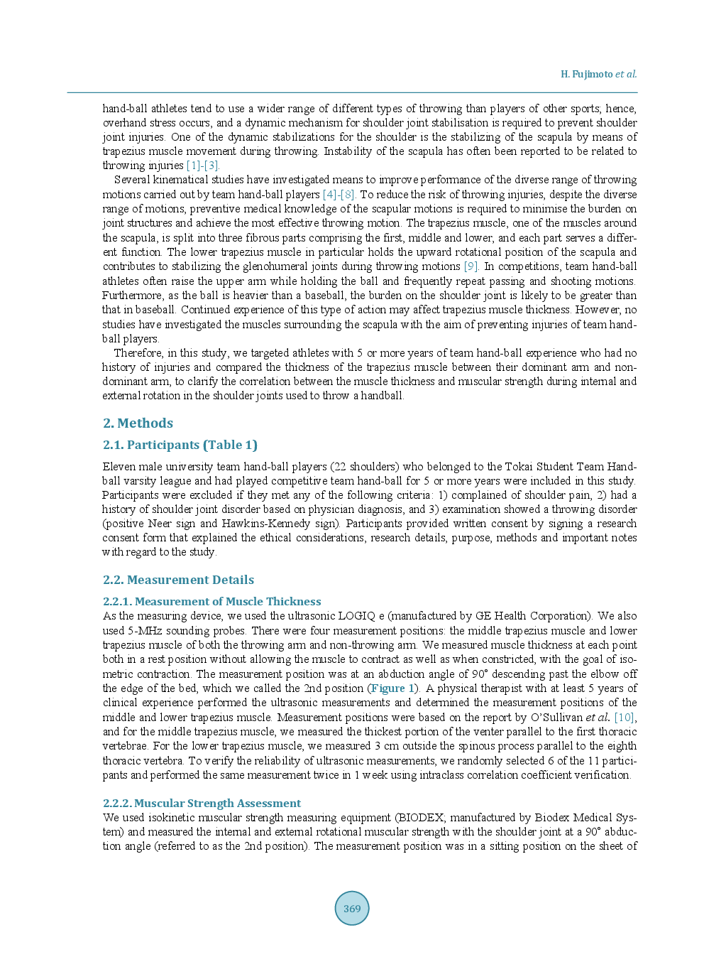 Muscular Contraction Ability Develops In The Lower Trapezius Muscle Of The Dominant Arm In Team Hand-Ball Players - Page 3