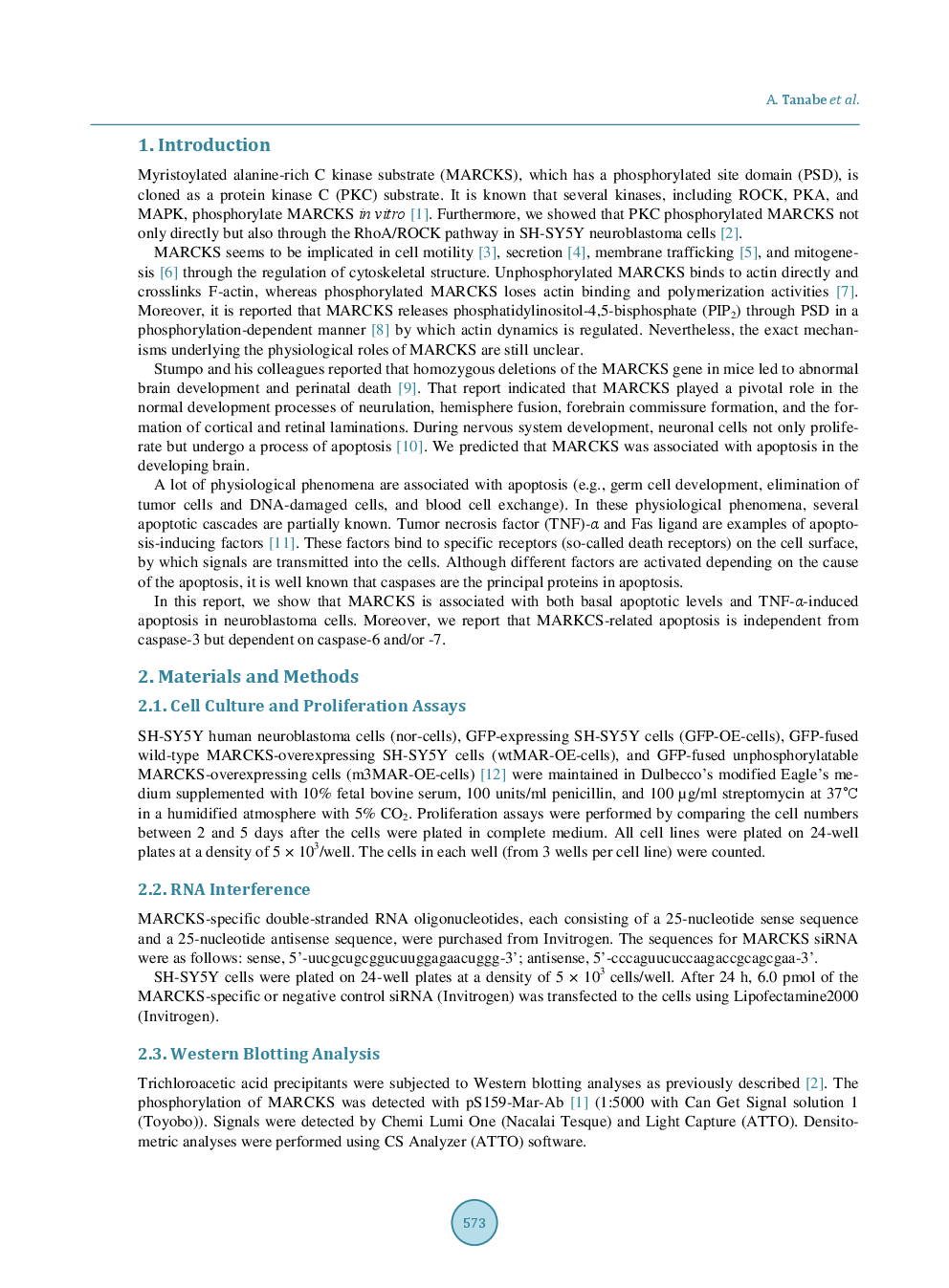 Myristoylated Alanine-Rich C Kinase Substrate Accelerates TNF-α-Induced Apoptosis In SH-SY5Y Cells In A Caspases-6 And/Or -7-Dependent Manner - Page 3