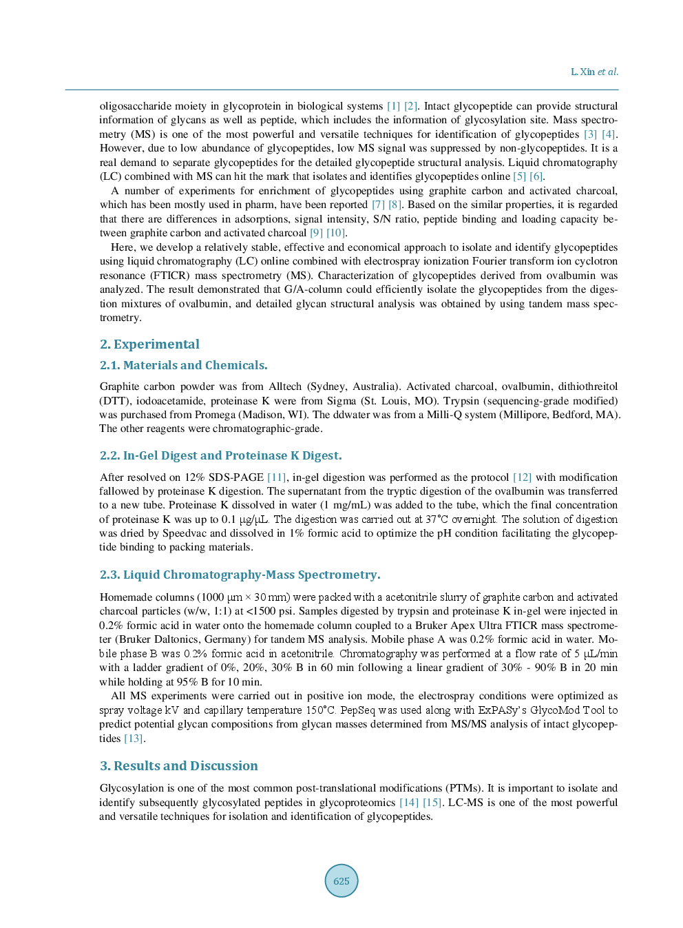 Online Effective Identification Of Glycopeptide Using Liquid Chromatography Combined With Fourier Transform Ion Cyclotron Resonance Mass Spectrometry (FTICR-MS) - Page 3