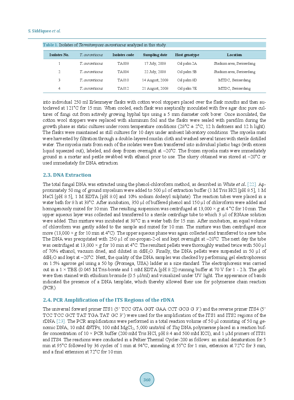 Phylogenetic Relationships Of Termitomyces Aurantiacus Inferred From Internal Transcribed Spacers DNA Sequences - Page 4