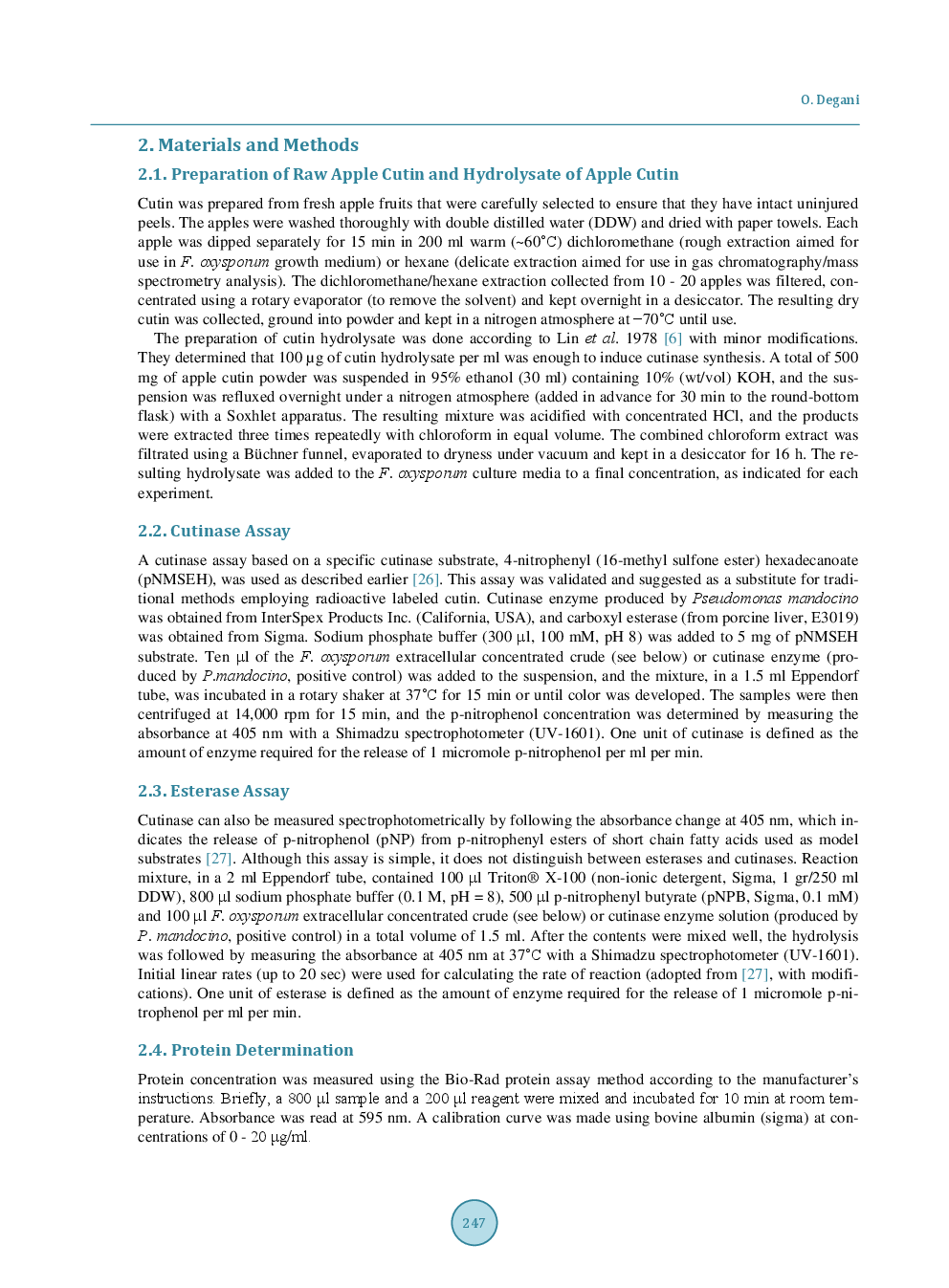 Production And Purification Of Cutinase From Fusarium Oxysporum Using Modified Growth Media And A Specific Cutinase Substrate - Page 4