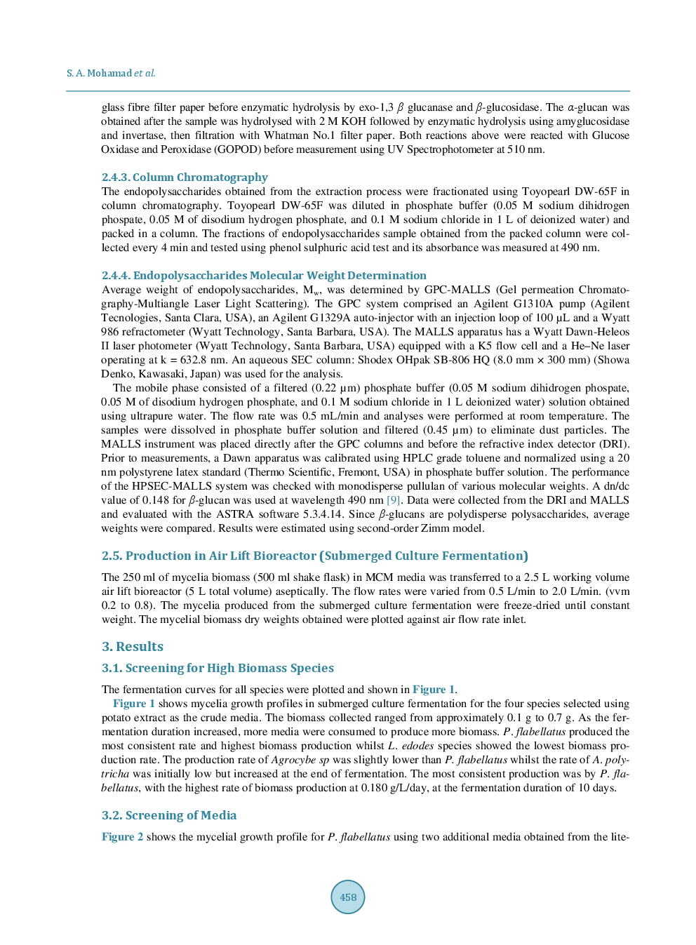 Production Of Endopolysaccharides From Malaysia’s Local Mushrooms In Air-Lift Bioreactor - Page 4