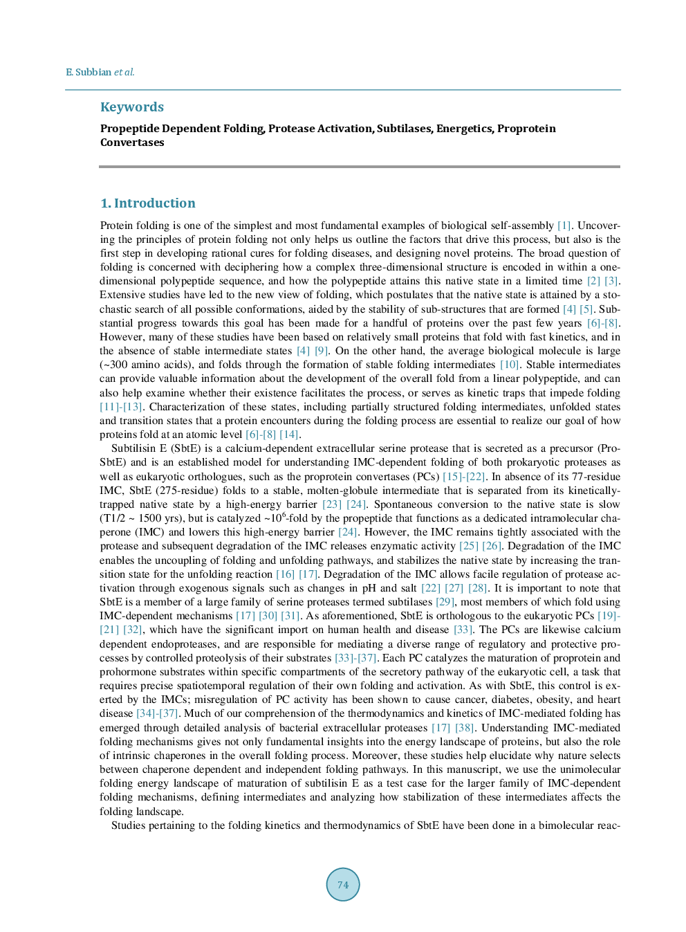Protein Folding Mediated By An Intramolecular Chaperone: The Energy Landscape For Unimolecular Pro-Subtilisin E Maturation - Page 3