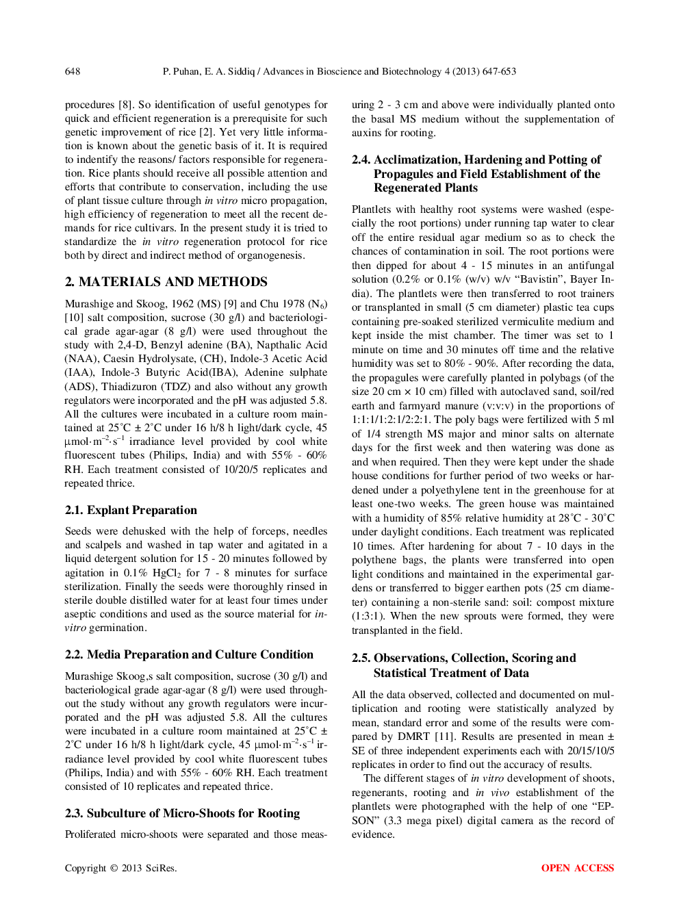 Protocol Optimization And Evaluation Of Rice Varieties Response To In Vitro Regeneration - Page 3