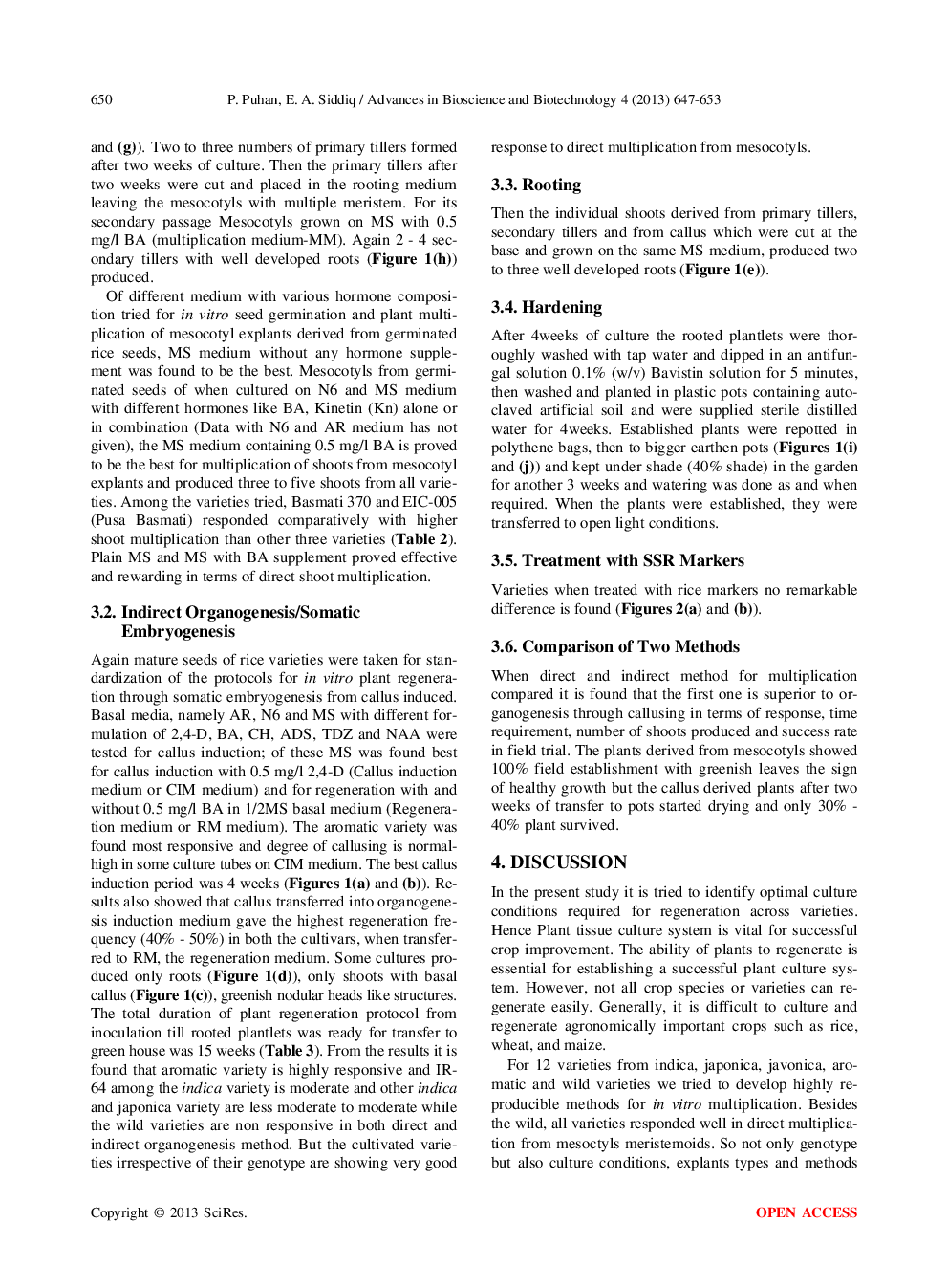 Protocol Optimization And Evaluation Of Rice Varieties Response To In Vitro Regeneration - Page 5