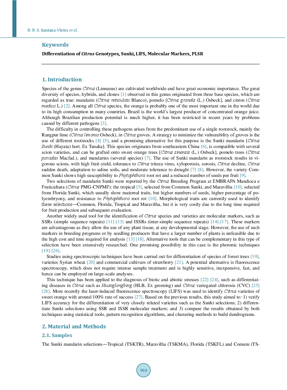 Rapid Differentiation Of Closely Related Citrus Genotypes By Fluorescence Spectroscopy - Page 3