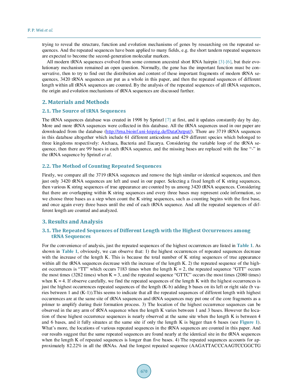 Research On The Repeated Sequences Among tRNA Sequences - Page 3