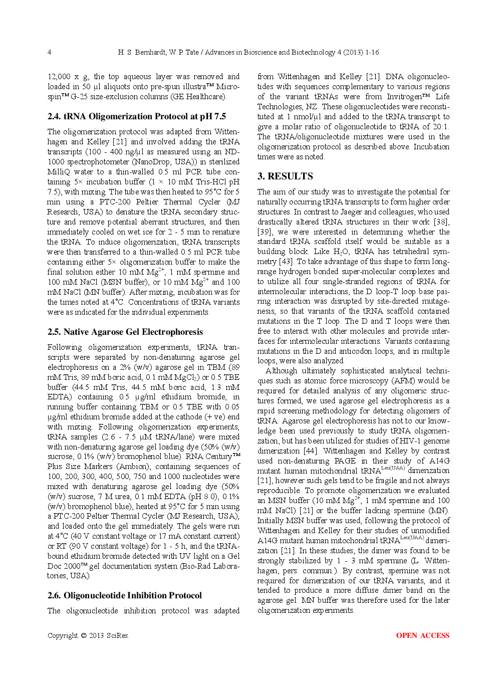 Sequence And Structure Of Naturally-Occurring tRNA Transcripts And Site-Directed Variants Are Significant Barriers To Forming Oligomers Beyond Dimers - Page 5