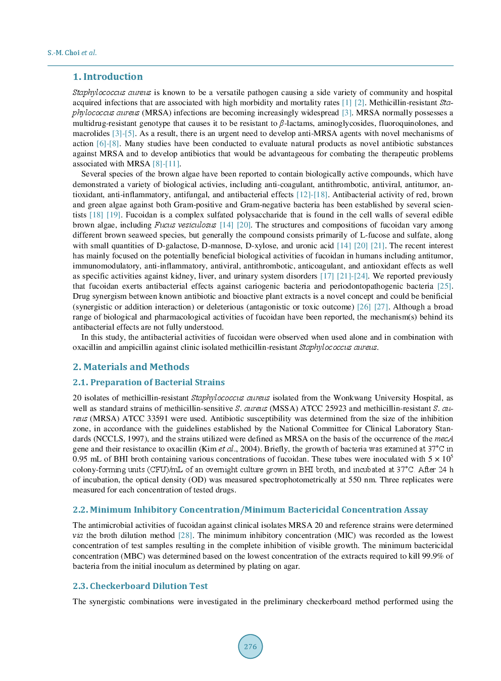 Synergistic Effect Between Fucoidan And Antibiotics Against Clinic Methicillin-Resistant Staphylococcus Aureus - Page 3