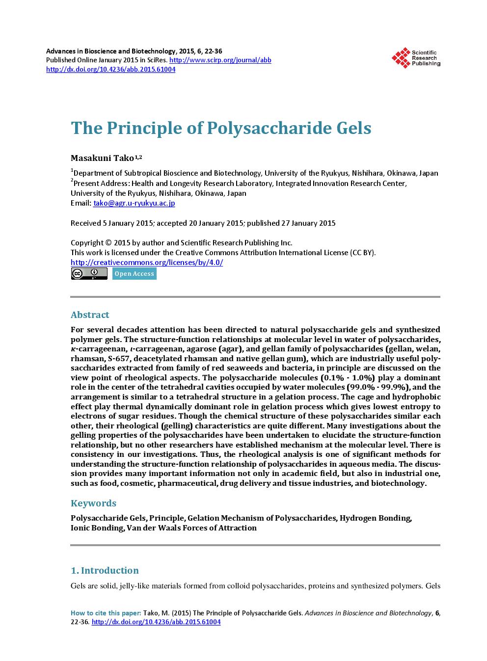 The Principle Of Polysaccharide Gels - Page 2