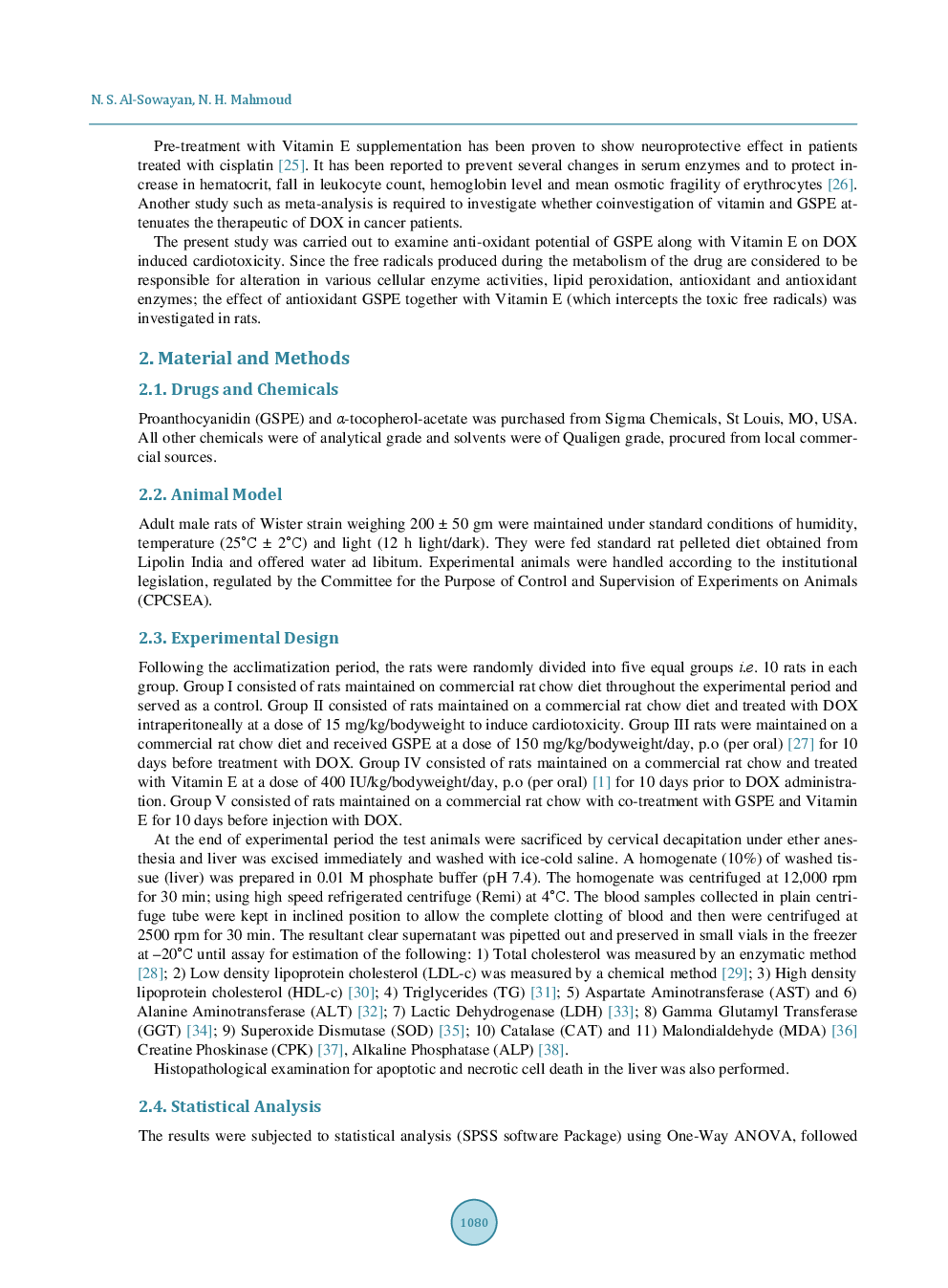 The Protective Effect Of Grape Seed Extract On Cardiotoxicity Induced By Doxorubicin Drug In Male Rats - Page 4