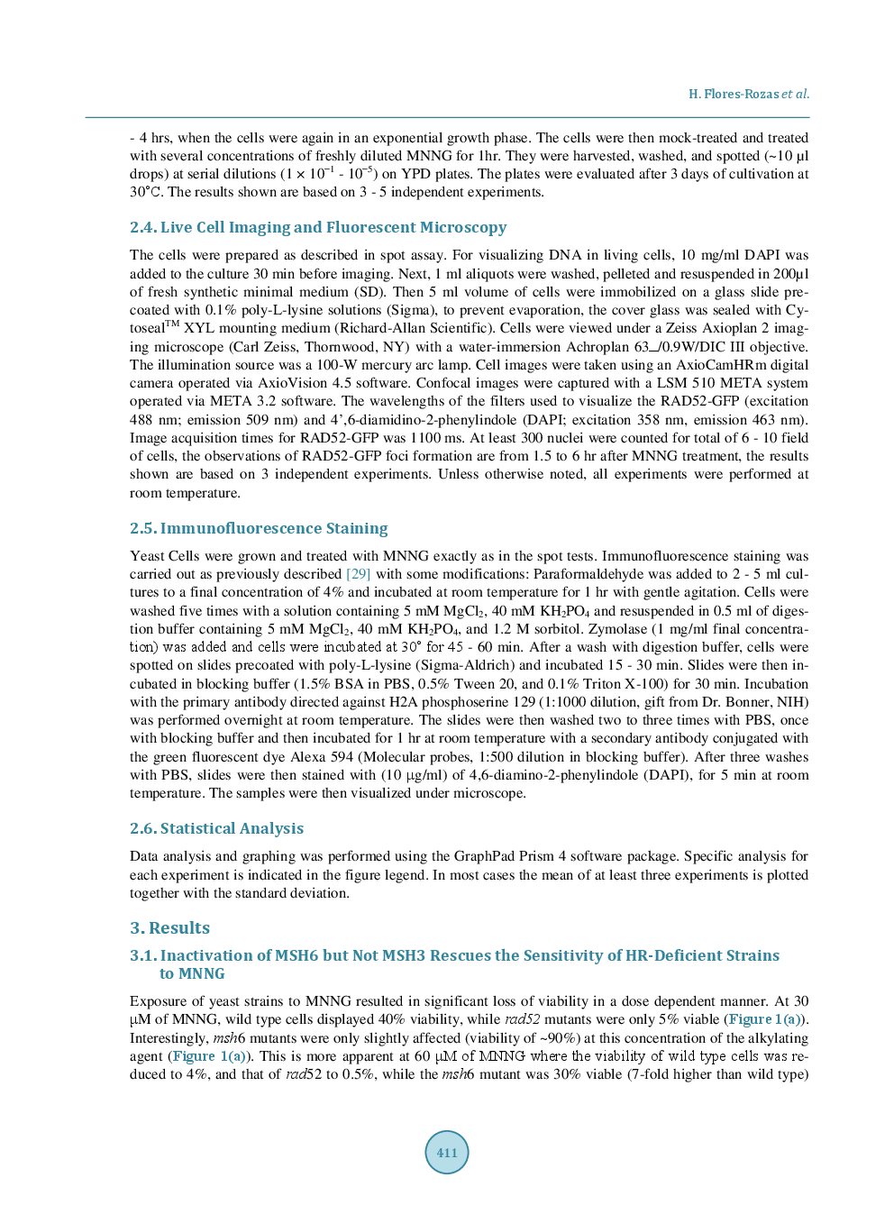 The Role Of DNA Mismatch Repair And Recombination In The Processing Of DNA Alkylating Damage In Living Yeast Cells - Page 5