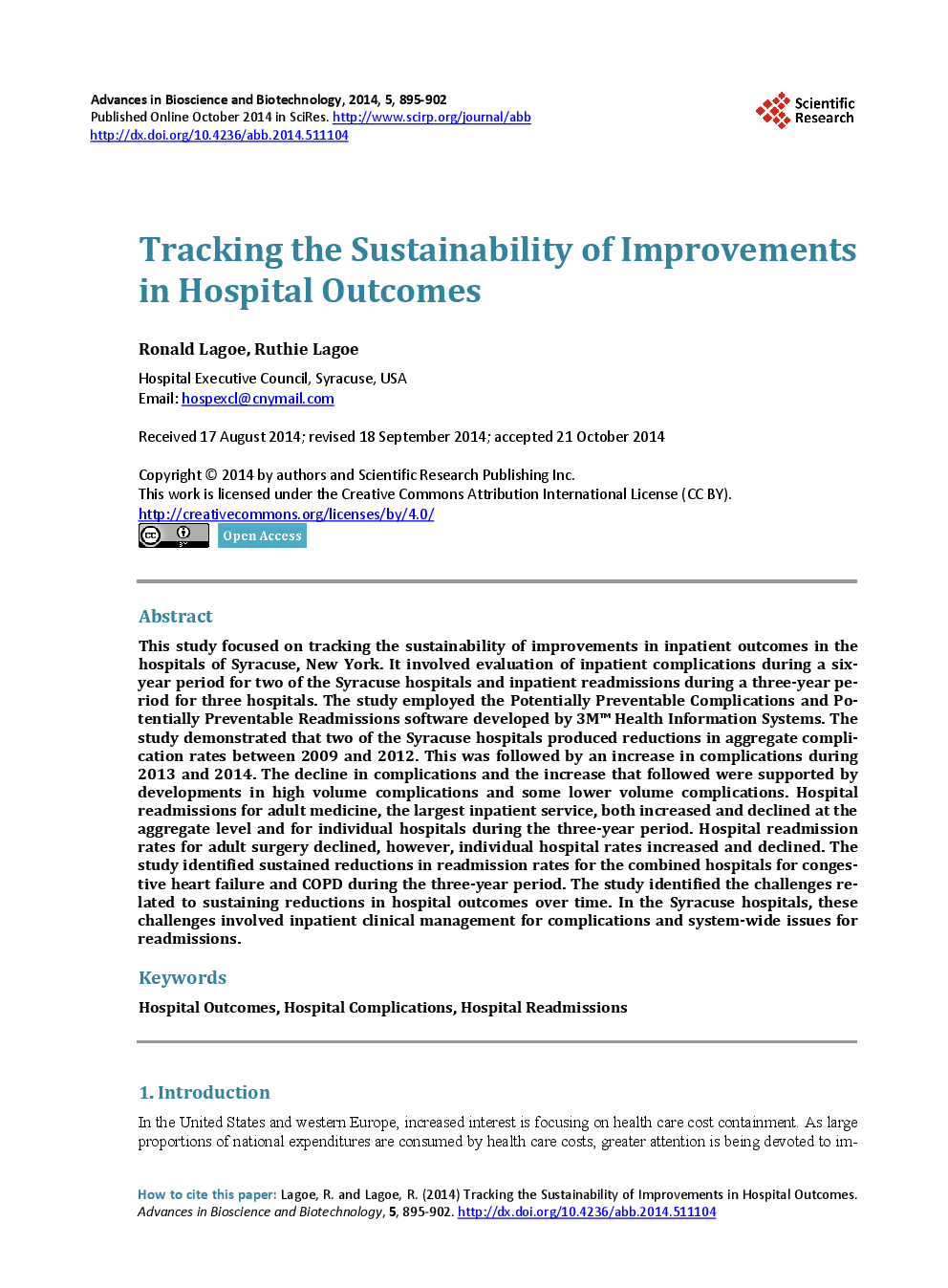 Tracking The Sustainability Of Improvements In Hospital Outcomes - Page 2