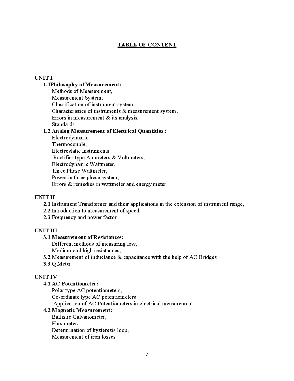 VTU eNotes On Electrical Measurements And Measuring Instruments For Electrical Engineering - Page 1