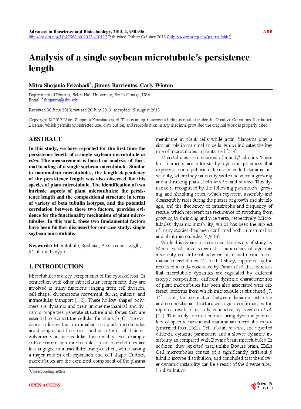 Analysis Of A Single Soybean Microtubule’s Persistence Length - Page 2