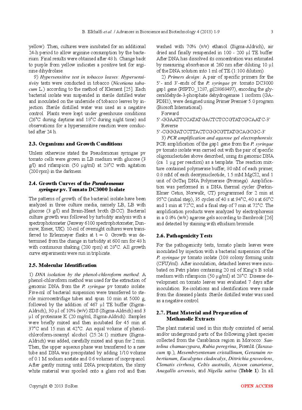 Antibacterial Activity Of Plant Methanolic Extracts On A Field Isolate Of Pseudomonas Syringae Pv Tomato From The Casablanca Region (Morocco) - Page 4