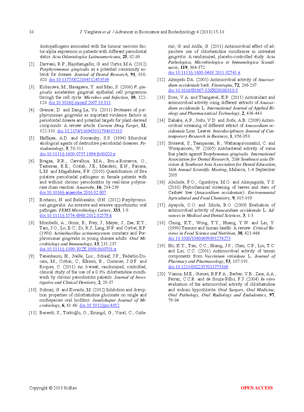 Antimicrobial Effect Of Anacardium Occidentale Leaf Extract Against Pathogens Causing Periodontal Disease - Page 5