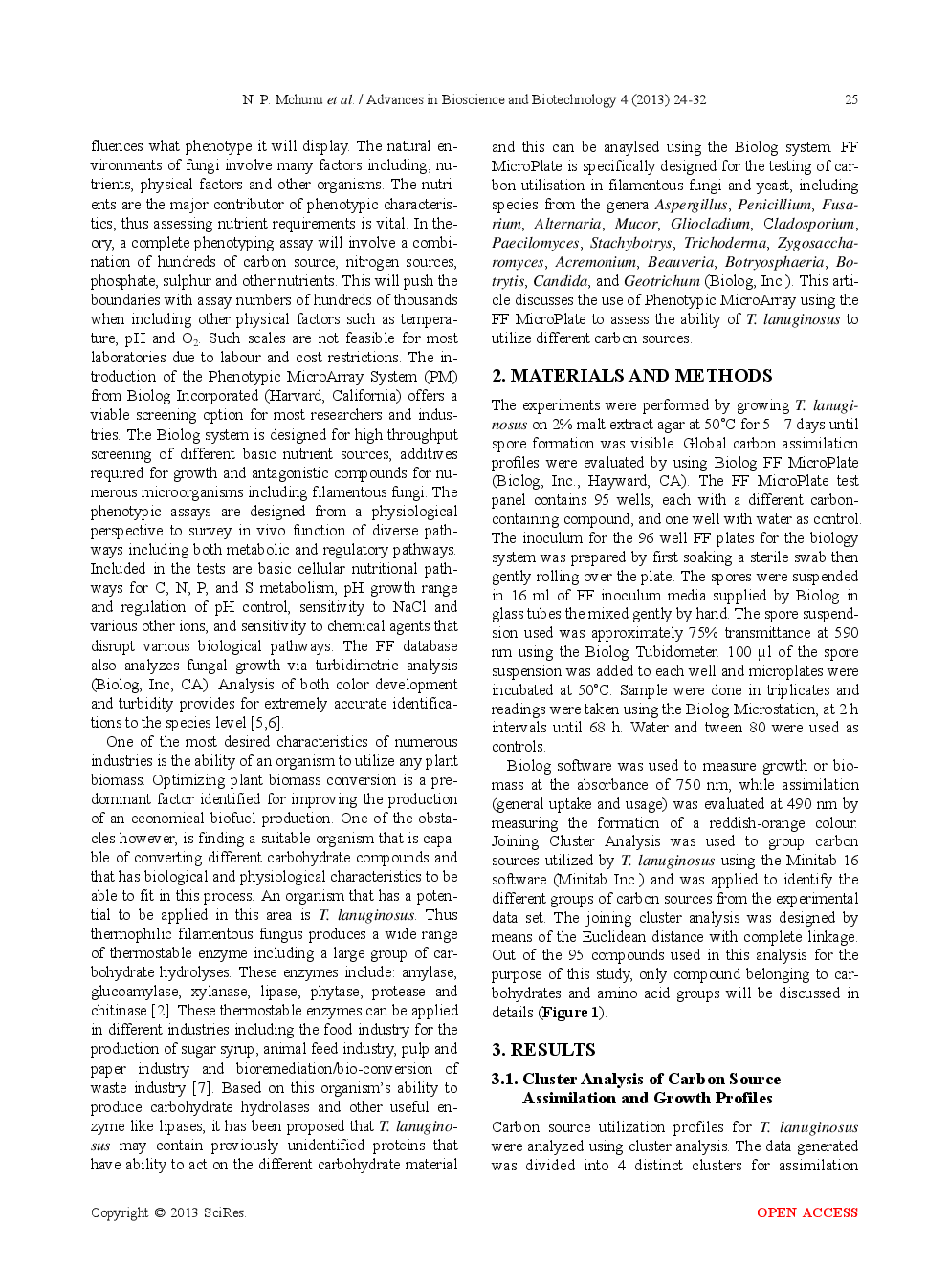 Carbon Utilization Profile Of A Thermophilic Fungus, Thermomyces Lanuginosus Using Phenotypic Microarray - Page 3