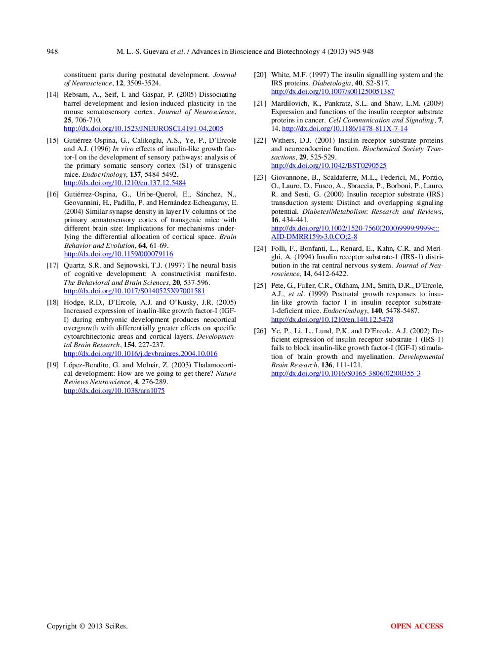 Cortical Columns (Barrels) Display Normal Size In The Brain’s Primary Somatosensory Cortex Of Mice Carrying Null Mutations Of The Insulin Receptor Substrate 1 Gene: A Preliminary Report - Page 5
