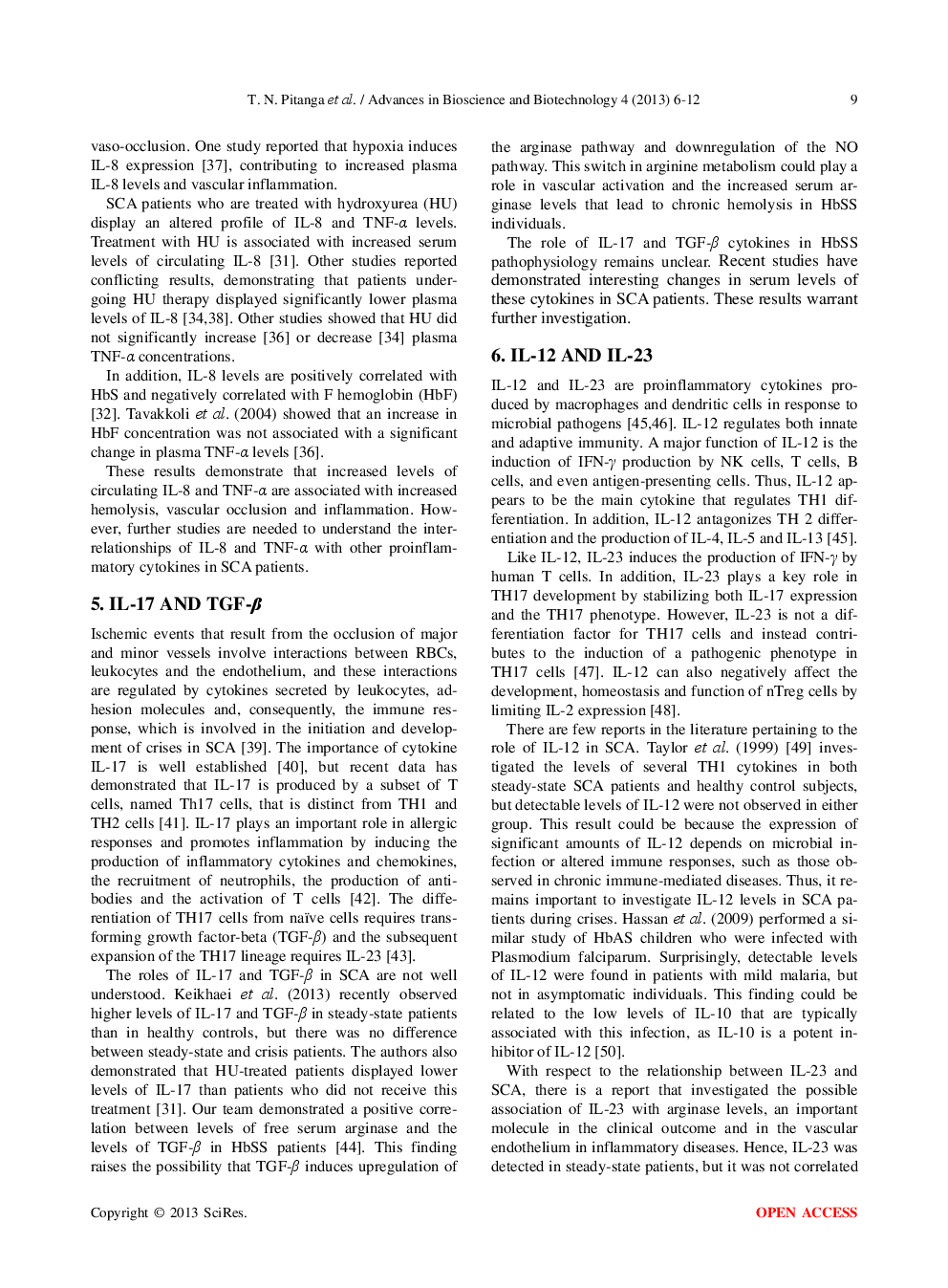 Cytokine Profiles In Sickle Cell Anemia: Pathways To Be Unraveled - Page 5