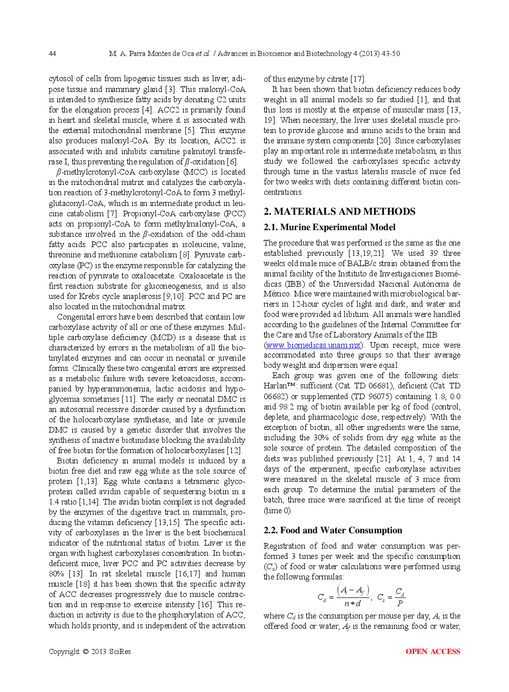 Differential Effect Of Biotin On Carboxylase Activity And Mice Skeletal Muscle Metabolism - Page 3