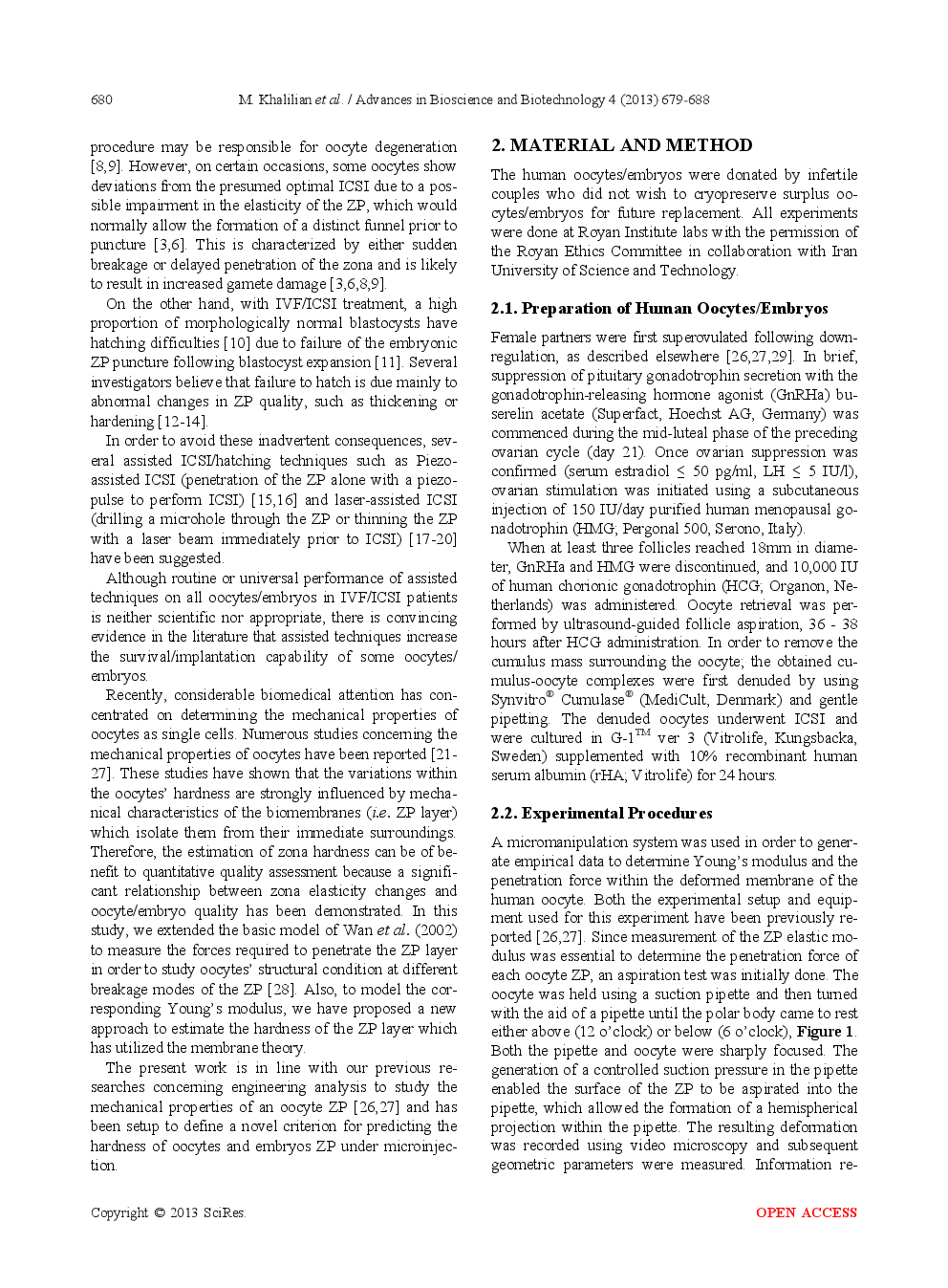 Estimating Zona Pellucida Hardness Under Microinjection To Assess Oocyte/Embryo Quality: Analytical And Experimental Studies - Page 3