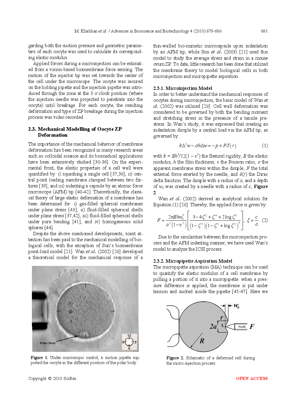 Estimating Zona Pellucida Hardness Under Microinjection To Assess Oocyte/Embryo Quality: Analytical And Experimental Studies - Page 4